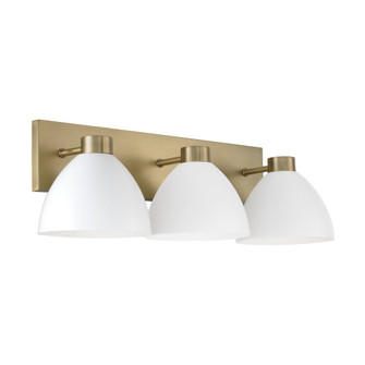 3-Light Vanity in Aged Brass and White (42|152031AW)