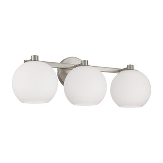 3-Light Circular Globe Vanity in Brushed Nickel with Soft White Glass (42|152131BN-548)