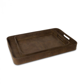 Regina Andrew Derby Rectangle Leather Tray Set ( (5533|20-1504BRN)