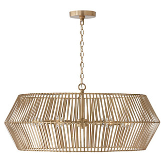 6-Light Angular Metal Chandelier in Matte Brass (42|430361MA)