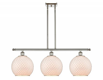 Farmhouse Chicken Wire - 3 Light - 37 inch - Polished Nickel - Cord hung - Island Light (3442|516-3I-PN-G121-10CSN)