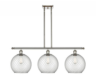 Farmhouse Chicken Wire - 3 Light - 37 inch - Polished Nickel - Cord hung - Island Light (3442|516-3I-PN-G122-10CSN)