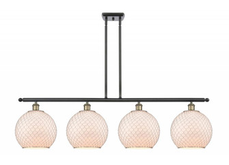 Farmhouse Chicken Wire - 4 Light - 48 inch - Black Antique Brass - Cord hung - Island Light (3442|516-4I-BAB-G121-10CSN-LED)