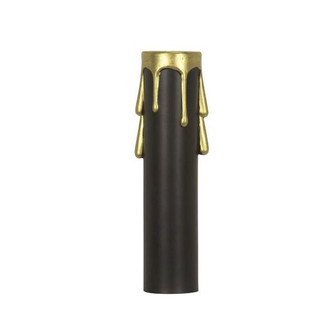 Plastic Drip Candle Cover; Black Plastic With Gold Drip; 13/16'' Inside Diameter; 7/8'' (27|90/366)