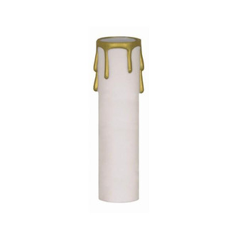 Plastic Drip Candle Cover; White Plastic With Gold Drip; 1-3/16'' Inside Diameter; 1-1/4'' (27|90/369)