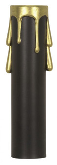 Plastic Drip Candle Cover; Black Plastic With Gold Drip; 13/16'' Inside Diameter; 7/8'' (27|90/374)