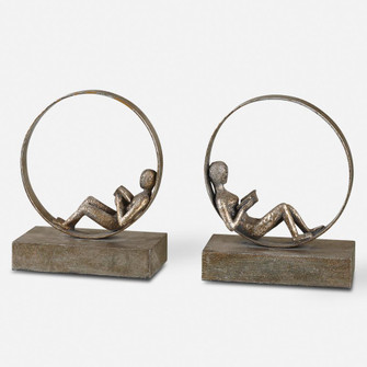 Uttermost Lounging Reader Antique Bookends Set/2 (85|19596)