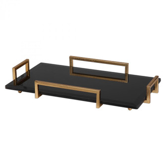 Uttermost Ettore Black Glass Tray (85|20057)