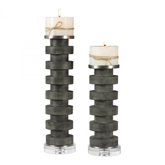 Uttermost Karun Concrete Candleholders S/2 (85|18818)