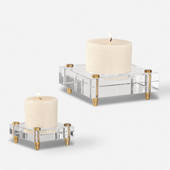 Uttermost Claire Crystal Block Candleholders, S/2 (85|18643)