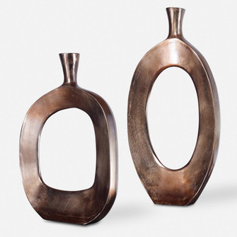 Uttermost Kyler Textured Bronze Vases Set/2 (85|18965)