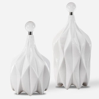 Uttermost Klara White Bottles, S/2 (85|17868)