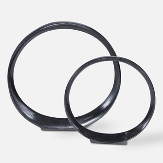 Uttermost Orbits Black Ring Sculptures, S/2 (85|17913)