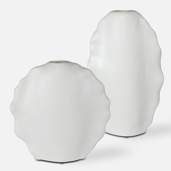 Uttermost Ruffled Feathers Modern White Vases, S/2 (85|17963)