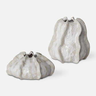 Uttermost Urchin Textured Ivory Vases, S/2 (85|17973)