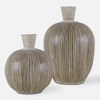 Uttermost Islander White Washed Vases, S/2 (85|17990)
