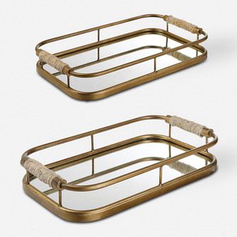 Uttermost Rosea Brushed Gold Trays, S/2 (85|18014)