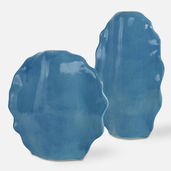 Ruffled Feathers Blue Vases, S/2 (85|18051)