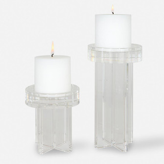 Uttermost Crystal Pillar Candleholders, Set/2 (85|18054)