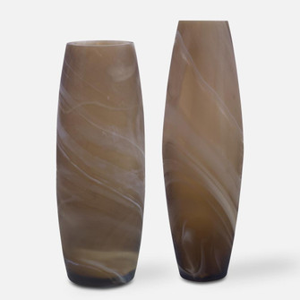 Uttermost Delicate Swirl Caramel Glass Vases, Set/2 (85|18069)
