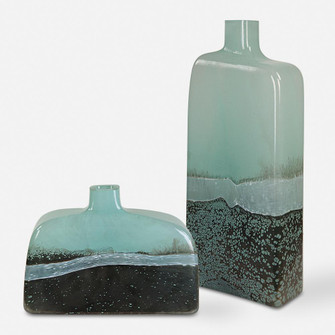 Uttermost Fuze Aqua & Bronze Vases, Set Of 2 (85|18096)