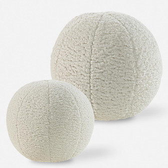 Uttermost Capra Ball Sheepskin Pillows, S/2 (85|64048)