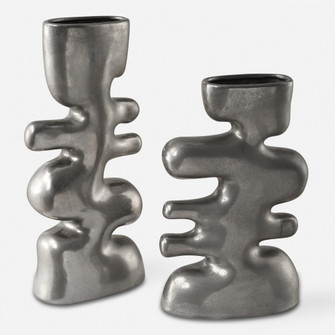 Uttermost Free Flowing Nickel Vases Set/2 (85|18145)
