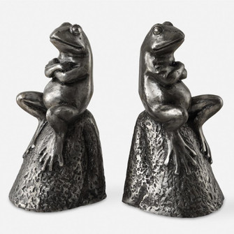 Uttermost Daydreaming Frogs Aged Silver Bookends, S/2 (85|18150)