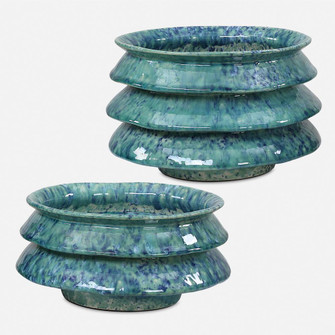 Uttermost ZigZag Blue Green Bowls Set/2 (85|18147)
