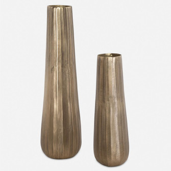 Uttermost Vertiforge Antique Gold Vases Set/2 (85|18171)