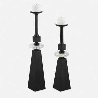 Uttermost Ebon Glow Floor Candleholders Set/2 (85|18231)