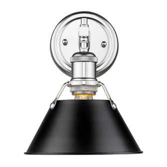 Orwell CH 1 Light Bath Vanity in Chrome with Matte Black shade (36|3306-BA1 CH-BLK)
