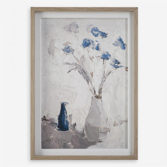Uttermost Blue Flowers In Vase Framed Print (85|32287)