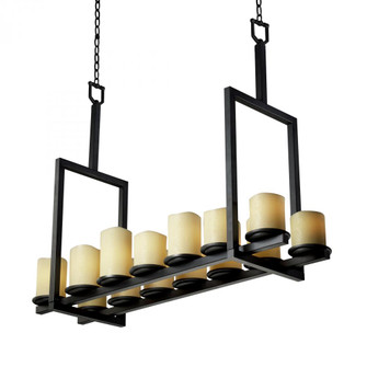 Dakota 14-Light Bridge Chandelier (Tall) (254|CNDL-8764-14-AMBR-MBLK)