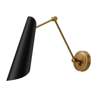 Gabriel 4-in Aged Gold/Matte Black 1 Light Wall/Vanity (7713|WV572325MBAG)