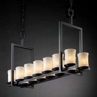Dakota 14-Light Bridge Chandelier (Short) (254|GLA-8769-16-WHTW-MBLK)