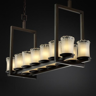 Dakota 14-Light Bridge Chandelier (Short) (254|GLA-8769-16-WTFR-MBLK)
