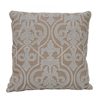 Embroidered Scrollwork 20x20'' Pillow - Tan (91|HVT0897-9979)