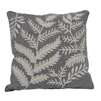 Embroidered Fern 20x20'' Pillow - Gray (91|HVT0897-9981)