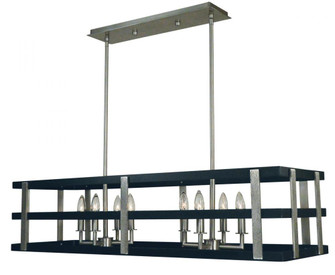 8-Light Brushed Nickel/Matte Black Montreaux Island Chandelier (13751|F-L1038 BN/MBLACK)