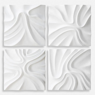 Uttermost Snowdrift Scultped White Wall Decor, S/4 (85|04368)