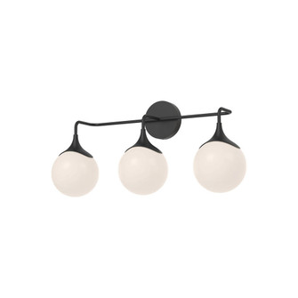 Nouveau 25-in Matte Black/Opal Matte Glass 3 Lights Vanity (7713|VL505125MBOP)
