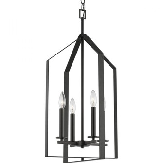 Vertex Collection Four-Light Matte Black Contemporary Foyer Light (149|P500432-31M)