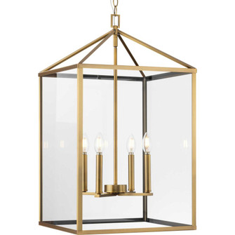 Hilllcrest Collection Four-Light Vintage Brass Transitional Hall & Foyer Light (149|P500441-163)