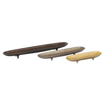 Bosco Tray - Set of 3 Nickel, Brass, and Bronze (91|S0807-9789/S3)