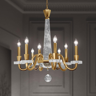 Amadeus 8 Light 120V Chandelier in Etruscan Gold with Optic Haze Quartz (168|S9334-23OH)