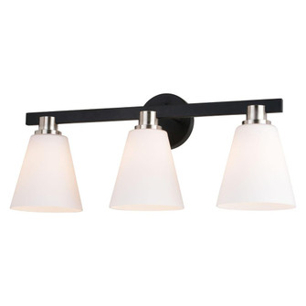 Vermont 3 Light Vanity Matte Black and Satin Nickel (51|W0406)