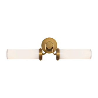 Wynwood 23-in Vintage Brass/Glossy Opal 2 Lights Wall/Vanity (7713|WV355223VBGO)