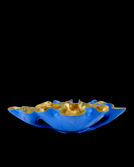 Wrapped Lotus Leaf Blue Bowl (92|1200-0622)