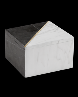 Deena Black & White Marble Box (92|1200-0652)